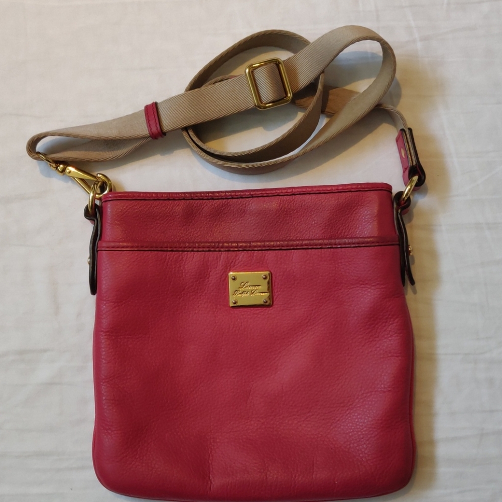 Lauren Ralph Lauren pink cross body leather bag